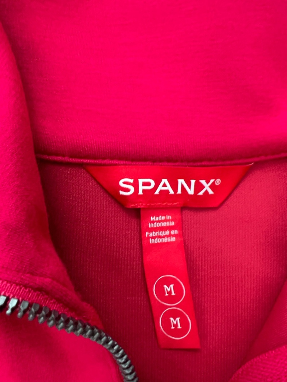 SPANX Bright Pink Fuchsia Air Essentials Half-Zip Pullover Size Medium NWT - Picture 2 of 6